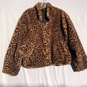 Free People Faux fur leopard /  cheetah  coat